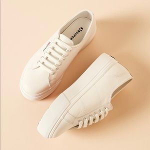 Superga Cream Platform Sneakers